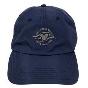 DISNEY CRUISE LINES MICKEY MOUSE NAVY BLUE ADJUSTABLE BASEBALL CAP HAT ADULT EUC